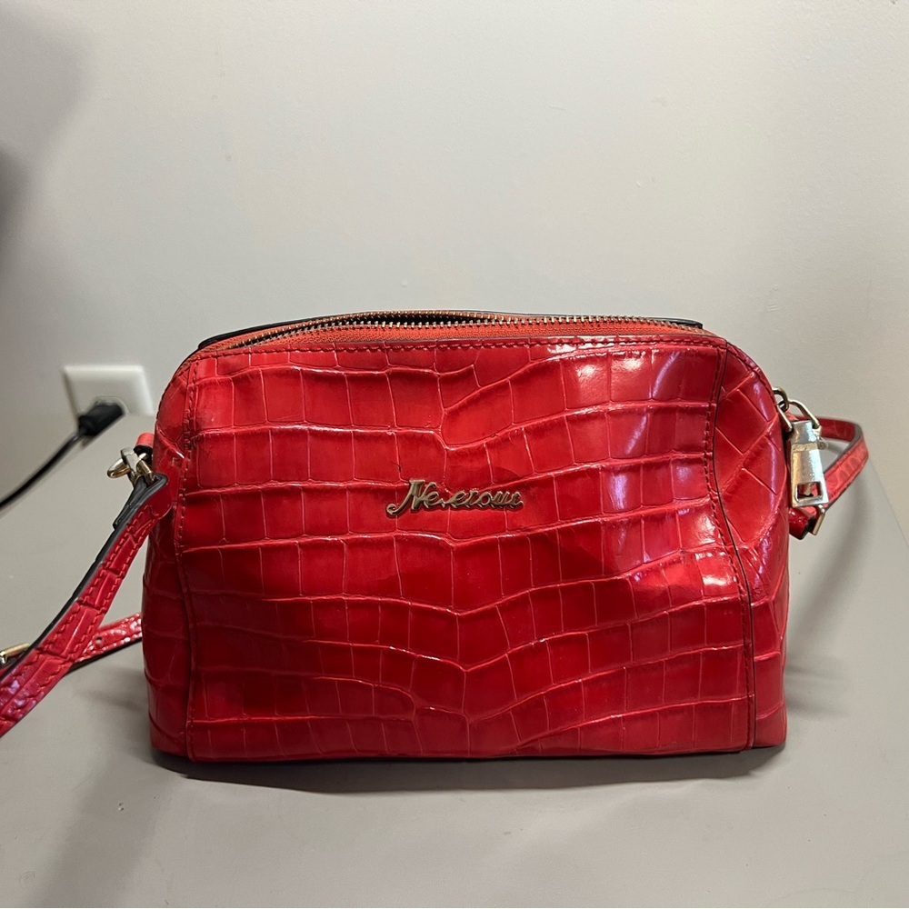 Red Croc-Embossed Women's Bag